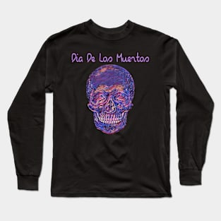 Purple Impressionist Skull Dia De Los Muertos Long Sleeve T-Shirt